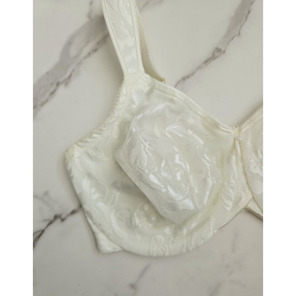 Wacoal Awareness Ivory Floral 85567 Underwire Full Coverage Unlined Bra 34DD - Picture 4 of 10